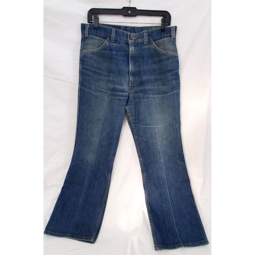 Vintage Women's Levis Wide Leg Round Pocket 32" Waist Talon Orange Tab
